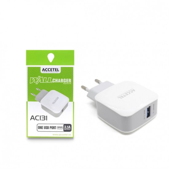 ACCETEL AC131 ONE USB PORT 2.1A ADAPTADOR